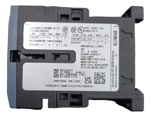Arrancador Siemens 1.25-1.5 Hp Trifasico 220v Con Timer