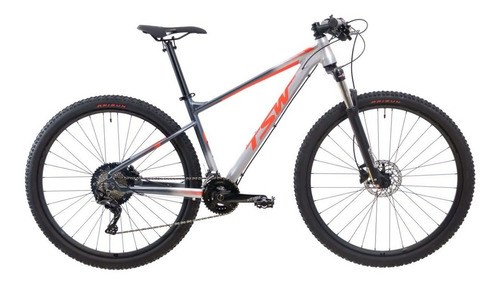 Mountain bike TSW Bike Ultra Hurry aro 29 17" 22v freios de disco hidráulico câmbios Shimano SLX M7000 y Shimano Deore XT cor prata/cinza/vermelho