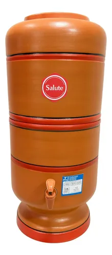 Filtro De Barro 16 Litros Salute C/2 Velas Carvão + 2 Bóias​ Marrom