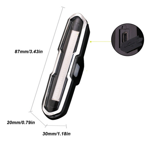 Luces Usb Recargable Led De Impermeable Trasera De Bicicleta