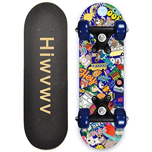 Hiwvwv Kids Skateboard Mini Skateboard For Kids Beginners To