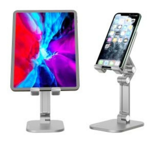 Imagem 5 de 5 de Suporte Para Smartphones E Tablets Dobravel Em Abs Cinza