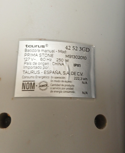 Batidora Manual Blanco 60hz (Usado)