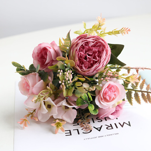 2 Unidades De Rosas De Seda Artificial Para Decoração De Cas