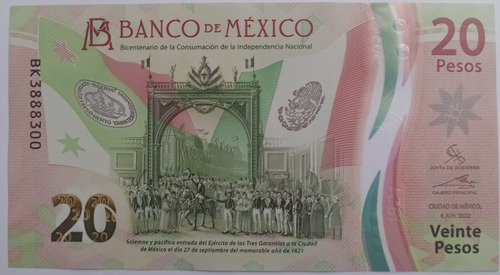 Billete De 20 Pesos Serie Bk3888300