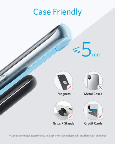 Imagen 7 de 9 de Cargador Inalámbrico Stand Qi Anker Powerwave iPhone Android