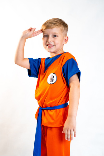 Disfraz Traje Goku Dragon Ball Para Nenes 100%  Poliester