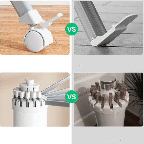 Tendedero Ropa Retractil Vertical Tender Ruedas Plegable Blanco