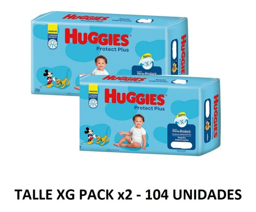 Huggies Protect Plus Xg X 104 Unidades