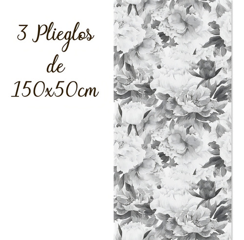 Wallpaper Vinil Para Parede Moderno Flores Minimalistas Gris Color Rosas Gris