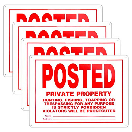 Posted No Trespassing Signs Private Property Mate No Hu...