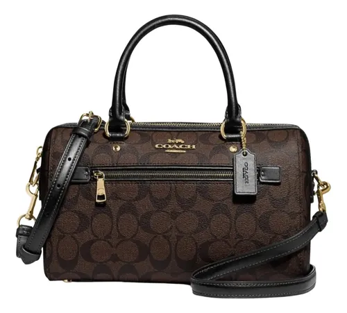 comprar Bolsa Coach Rowan Satchel In Signature Canvas Brown