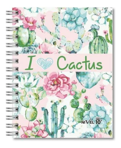 Cuaderno Tapa Dura A4 Nivel 10 Cactus 120 Hojas Cuadriculada