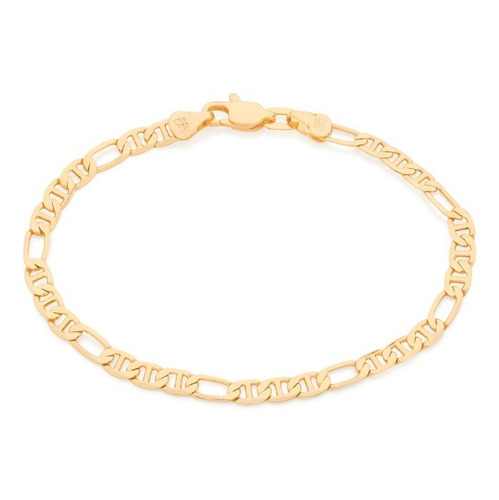 Pulseira Rommanel Banhado Ouro 18k Masculina Elos 3x1 Com Nf