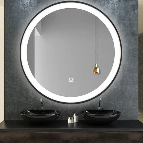 Espejo Baño Led Táctil Circular Inteligente Con Luz