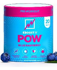 Pó Pré-treino Eboost Pow Natural 20 Porções Blue Raspb