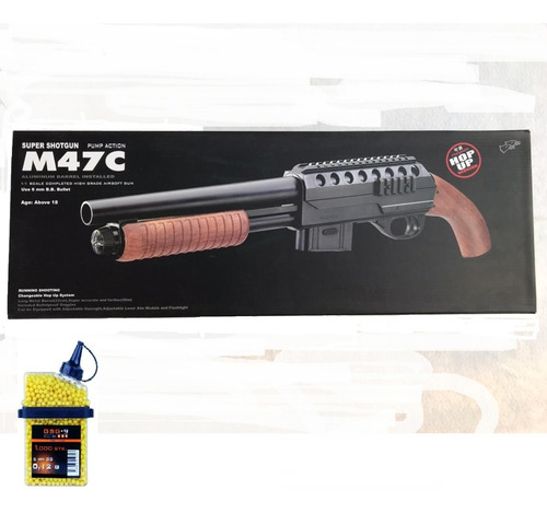 Fusil-pistola-airsoft-escopeta-recortada+1.000balines-6mm