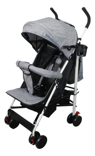 Carriola De Baston Plegable Reclinable Ligera Para Bebe Color Gris