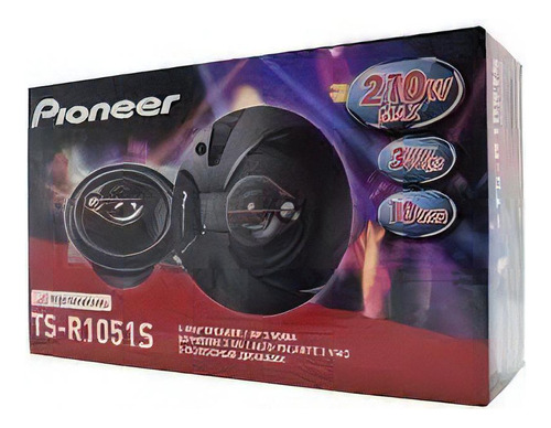 Par De Alto Falante Pioneer Triaxial 4'' Ts-r1051s 210w Cor Preto