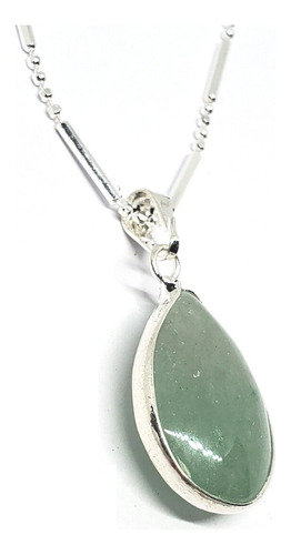 Collar Piedra Jade Gota Amuleto