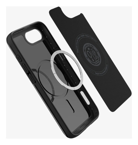 Funda Spigen Magfit Thin Fit Para iPhone 16e Se 2025 Mate Color Negro