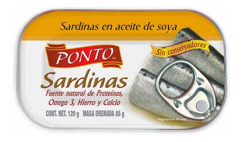 Sardinas Ponto En Aceite De Soya 120g