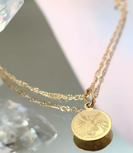 ligero Subrayar simpático Cadena Medalla Niño Bautizo Espíritu Santo 1.4 Cm Oro 10k