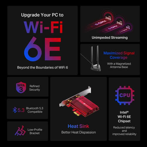 Adaptador Inalámbrico Pci Axe5400 Wifi 6e Bluetooth 5.3