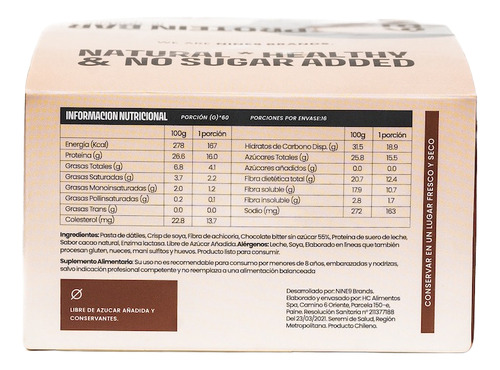 Barras De Proteina Whey Nine9 Chocolate 16 Unidades