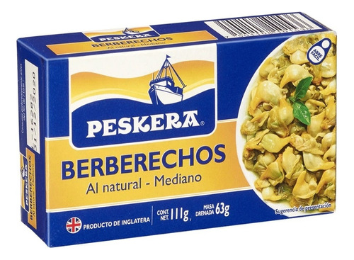 Peskera Berberechos Al Natural Mediano Lata 111g