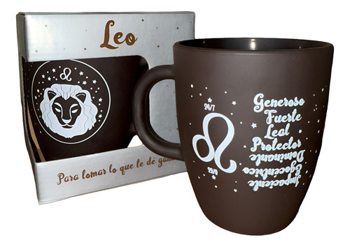 Tazas De Signos Zodiacales Horóscopo De Vidrio Regalo Marrón Oscuro Leo