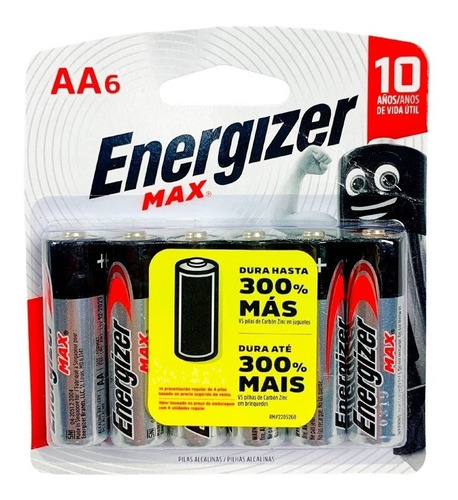 Imagen 1 de 2 de Pila AA Energizer MAX E91 Cilíndrica - pack de 6 unidades