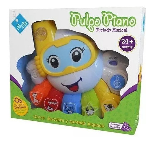 Piano Organo Teclado Pulpo Didáctico Para Bebe Duende Azul