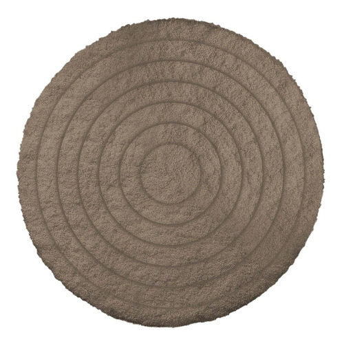 Alfombra Redonda 40 Cm Circulos Beige Marron