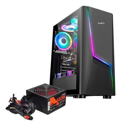 Gabinete De Pc Gamer Sentey P20 Con Fuente Lnz650 Acrilico