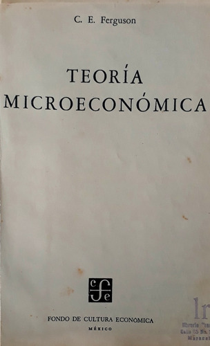 Libro Teoría Microeconómica - Ferguson - Tapa Dura