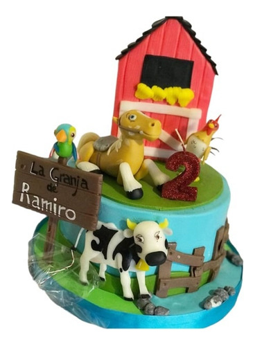 Adorno De Torta Granja De Zenon En Porcelana Fria