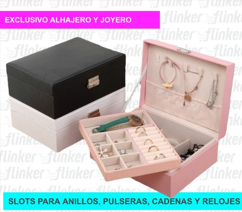 Imagen 2 de 10 de Joyero Alhajero Organizador De Joyas Anillos Aros Accesorio
