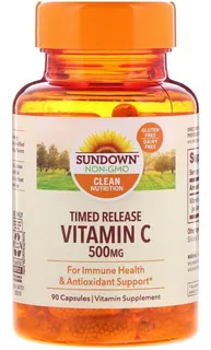 Vitamina C Importada Eua Sundown 500mg - Ação Prolongada 90c