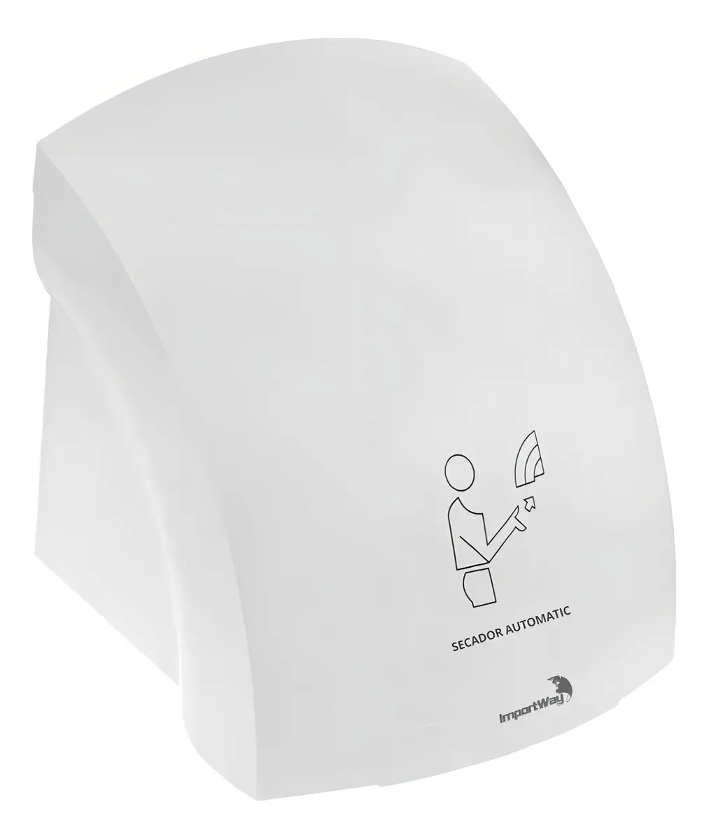 Secador De Mãos Elétrico Automático Com Sensor 1500w 12m/s Cor Branco