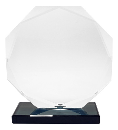 Galvano Premiacion Cristal Octagonal Base Negra Forcecl