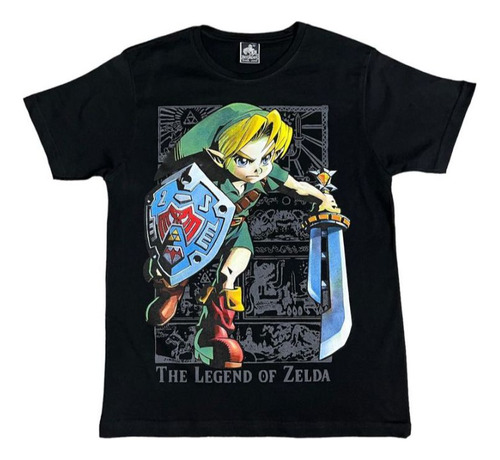 Franela Estampada The Legend Of Zelda Unisex Algodón, Negro