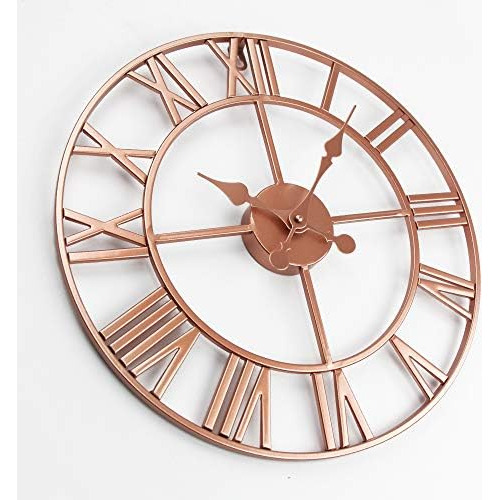 Reloj De Pared Romano Grande, Reloj De Pared De Metal Vintag