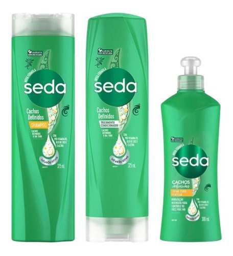 Kit Seda Cachos Definidos Shampoo + Cond + Pentear
