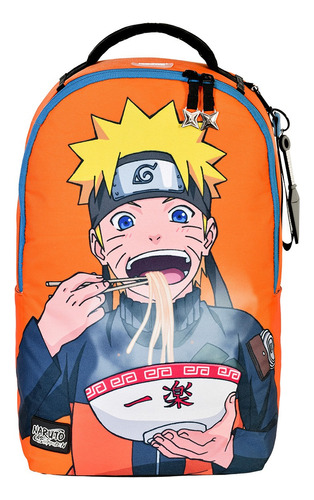 Mochila Ramen Naruto Color Naranja Diseño De La Tela Liso