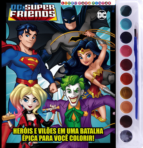 DC Super Friends - Livro para Pintar com Aquarela, de On Line Editora. Editorial Online, tapa mole, edición 1 en português, 2022