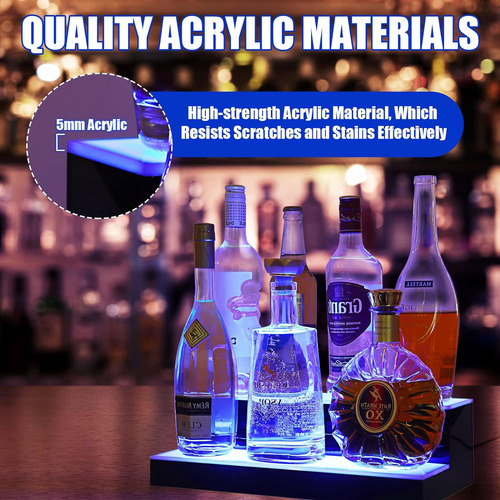 Estante De Exhibicio De Botellas De Licor Con Luz Led De 16