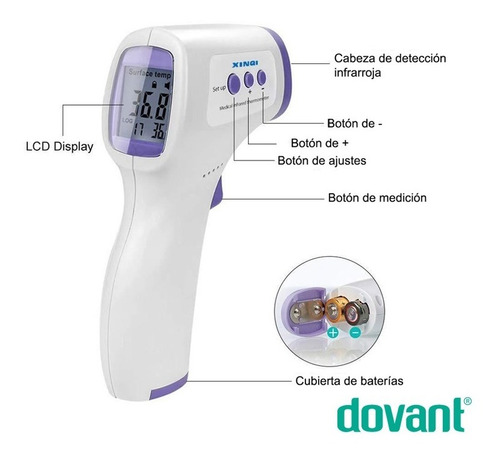 Imagen 2 de 5 de Termómetro Médico Infrarrojo Digital Xinqi - Dovant