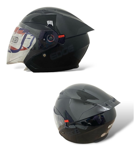  Casco Moto Semi Integral Edge Ibiza Doble Visor Brillante