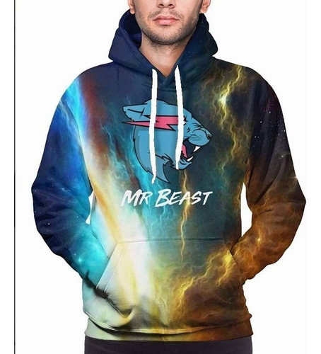 Mr Beast 3d Impresión Manga Larga Sudadera Con Capucha Sudad